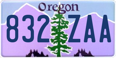 OR license plate 832ZAA