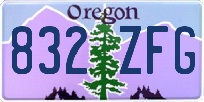 OR license plate 832ZFG