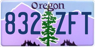 OR license plate 832ZFT