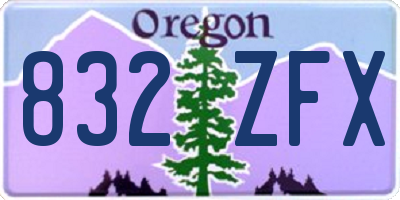 OR license plate 832ZFX