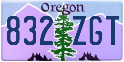 OR license plate 832ZGT