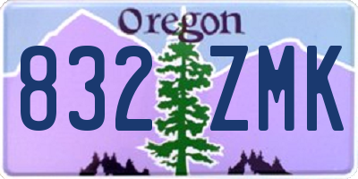 OR license plate 832ZMK