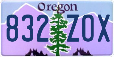 OR license plate 832ZOX