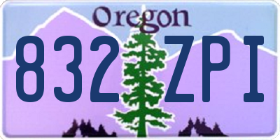 OR license plate 832ZPI