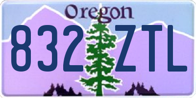 OR license plate 832ZTL