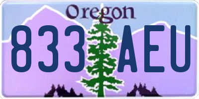 OR license plate 833AEU