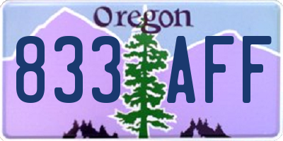 OR license plate 833AFF