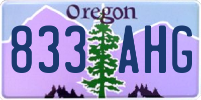 OR license plate 833AHG