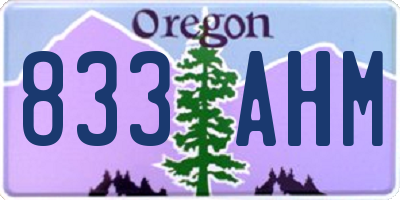 OR license plate 833AHM