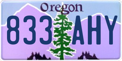 OR license plate 833AHY