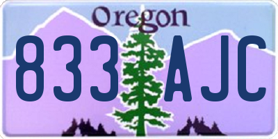 OR license plate 833AJC