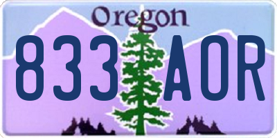 OR license plate 833AOR