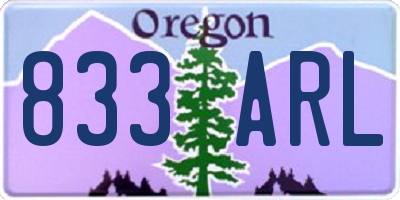 OR license plate 833ARL