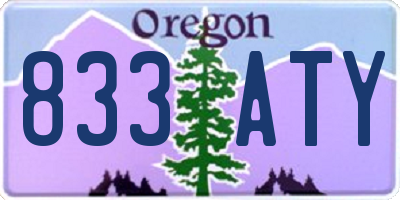 OR license plate 833ATY