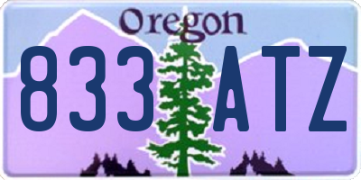 OR license plate 833ATZ