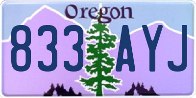 OR license plate 833AYJ