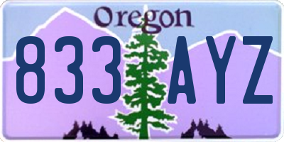 OR license plate 833AYZ