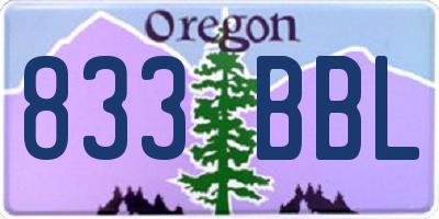 OR license plate 833BBL