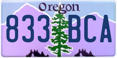 OR license plate 833BCA