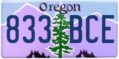 OR license plate 833BCE