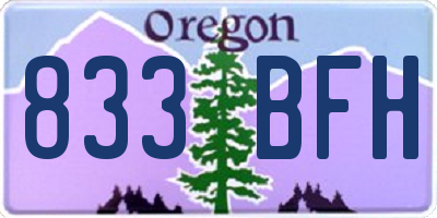 OR license plate 833BFH