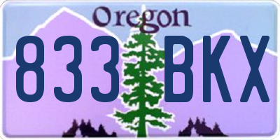 OR license plate 833BKX