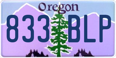 OR license plate 833BLP