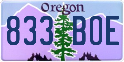 OR license plate 833BOE