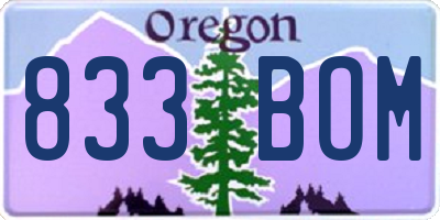 OR license plate 833BOM