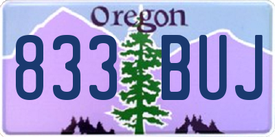 OR license plate 833BUJ