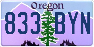 OR license plate 833BYN