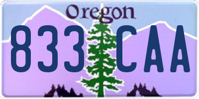 OR license plate 833CAA