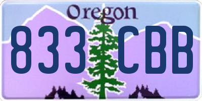 OR license plate 833CBB