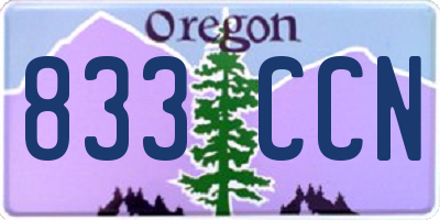 OR license plate 833CCN