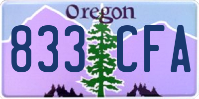 OR license plate 833CFA