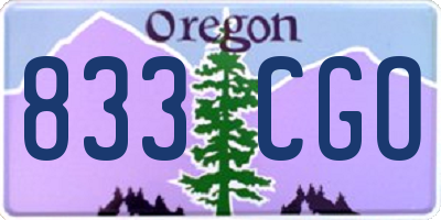 OR license plate 833CGO
