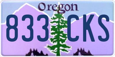 OR license plate 833CKS