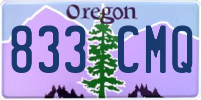 OR license plate 833CMQ