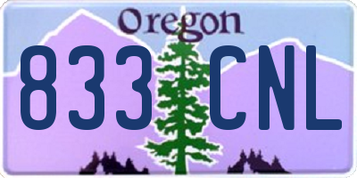 OR license plate 833CNL