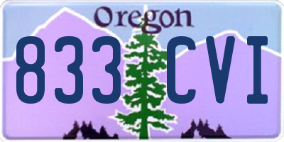 OR license plate 833CVI