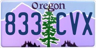 OR license plate 833CVX