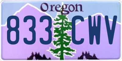 OR license plate 833CWV