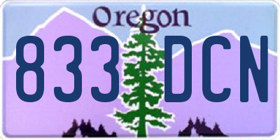 OR license plate 833DCN