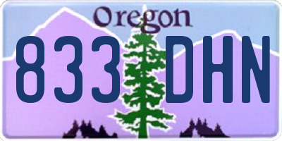 OR license plate 833DHN