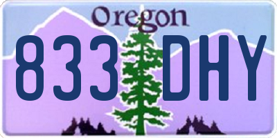 OR license plate 833DHY