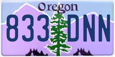 OR license plate 833DNN