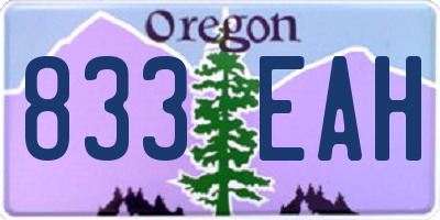 OR license plate 833EAH