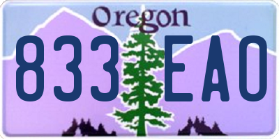 OR license plate 833EAO