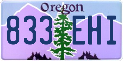 OR license plate 833EHI