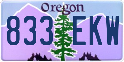 OR license plate 833EKW